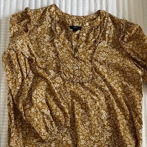 J. Crew Mustard Floral Blouse